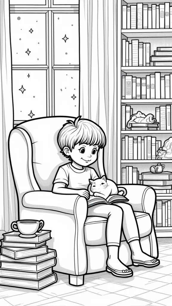 reading coloring page